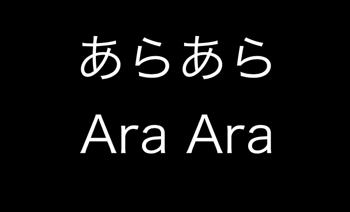 What does “Ara Ara (あらあら)” mean in Japanese?